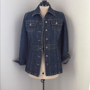 Casual Corner Blue Jean Jacket Classic Trucker Style